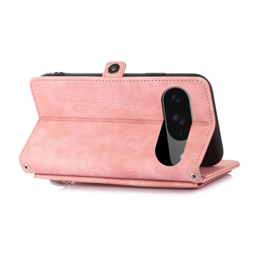 Kožený Kryt Na Google Pixel 10 / 10 Pro / 9 / Peněženka S Pro Effect Semiš