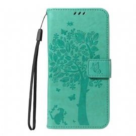 Kožený Kryt Na Google Pixel 10 / 10 Pro Strom A Kočka