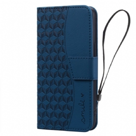 Kožený Kryt Na Google Pixel 10 / 10 Pro Úsměv A Vzor S Diamanty