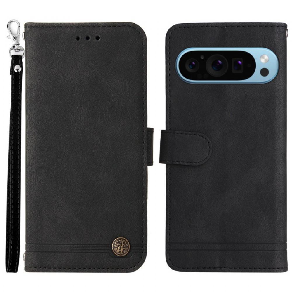 Peněženková Pouzdra Google Pixel 10 / 10 Pro Kryty Na Mobil Nýt A Pásek