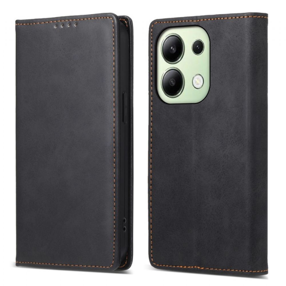 Kožené Pouzdro Folio Na Xiaomi Redmi Note 13 4g Klasický Kožený Efekt