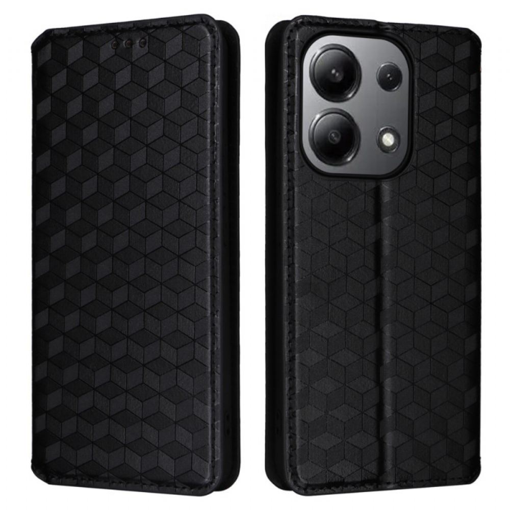 Kožené Pouzdro Folio Xiaomi Redmi Note 13 4g 3d Diamanty