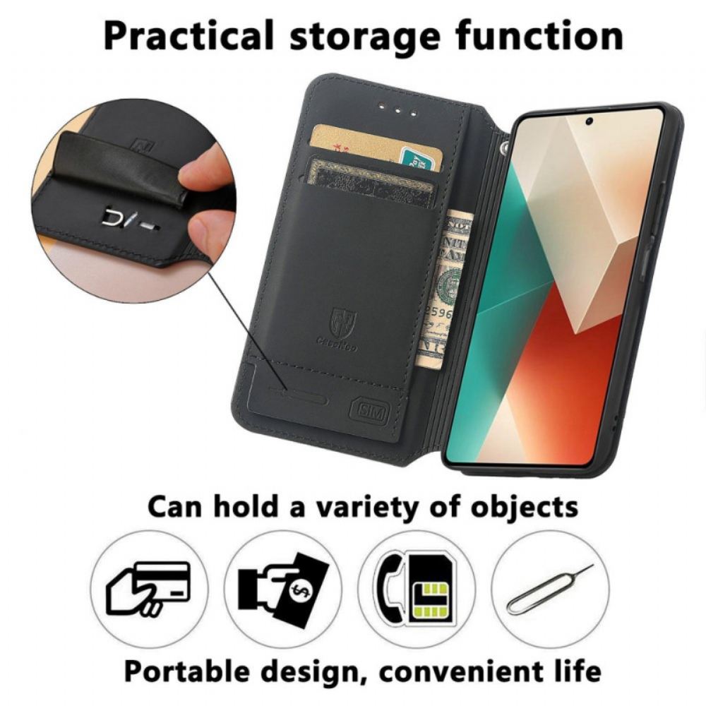 Kožené Pouzdro Xiaomi Redmi Note 13 4g Kryty Na Mobil Peněženka S Rfid Blokováním Caseneo