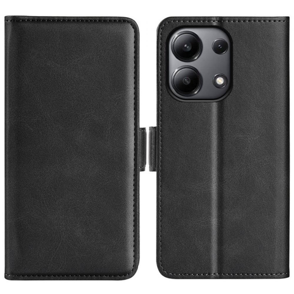 Kožený Kryt Na Xiaomi Redmi Note 13 4g Dvojité Zapínání
