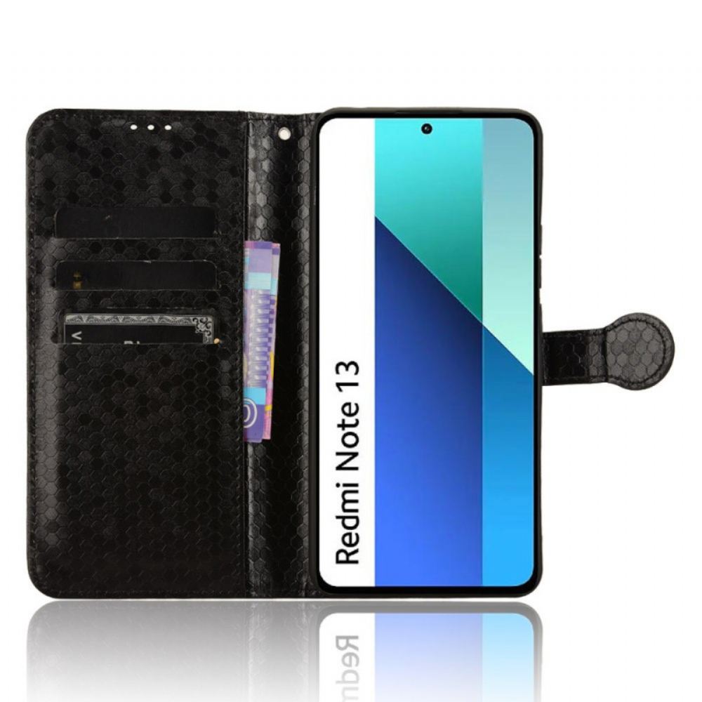 Kožený Kryt Na Xiaomi Redmi Note 13 4g Lesklý Tečkovaný Pásek