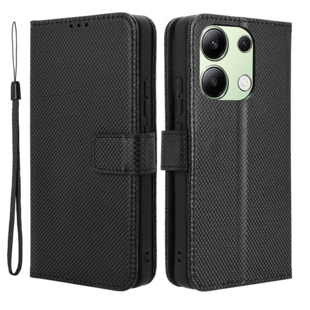 Kožený Kryt Na Xiaomi Redmi Note 13 4g Pásková Reliéfní Textura
