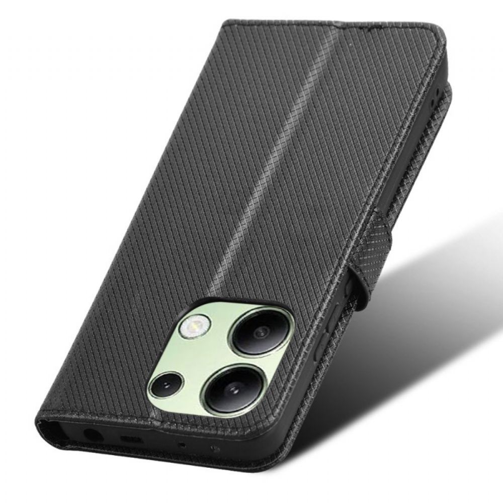 Kožený Kryt Na Xiaomi Redmi Note 13 4g Pásková Reliéfní Textura
