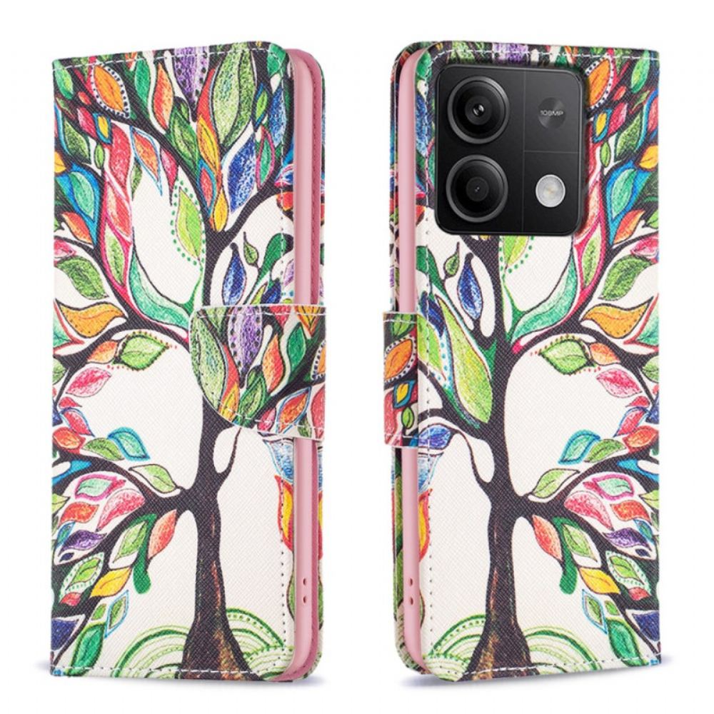 Kožený Kryt Na Xiaomi Redmi Note 13 4g Vzor Stromu Života
