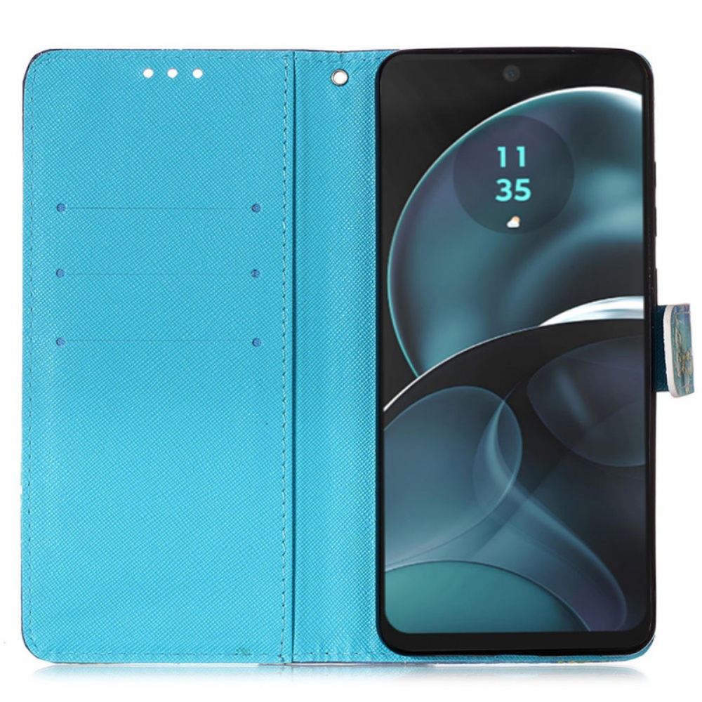 Kožený Kryt Na Xiaomi Redmi Note 13 4g Zlatí Motýli