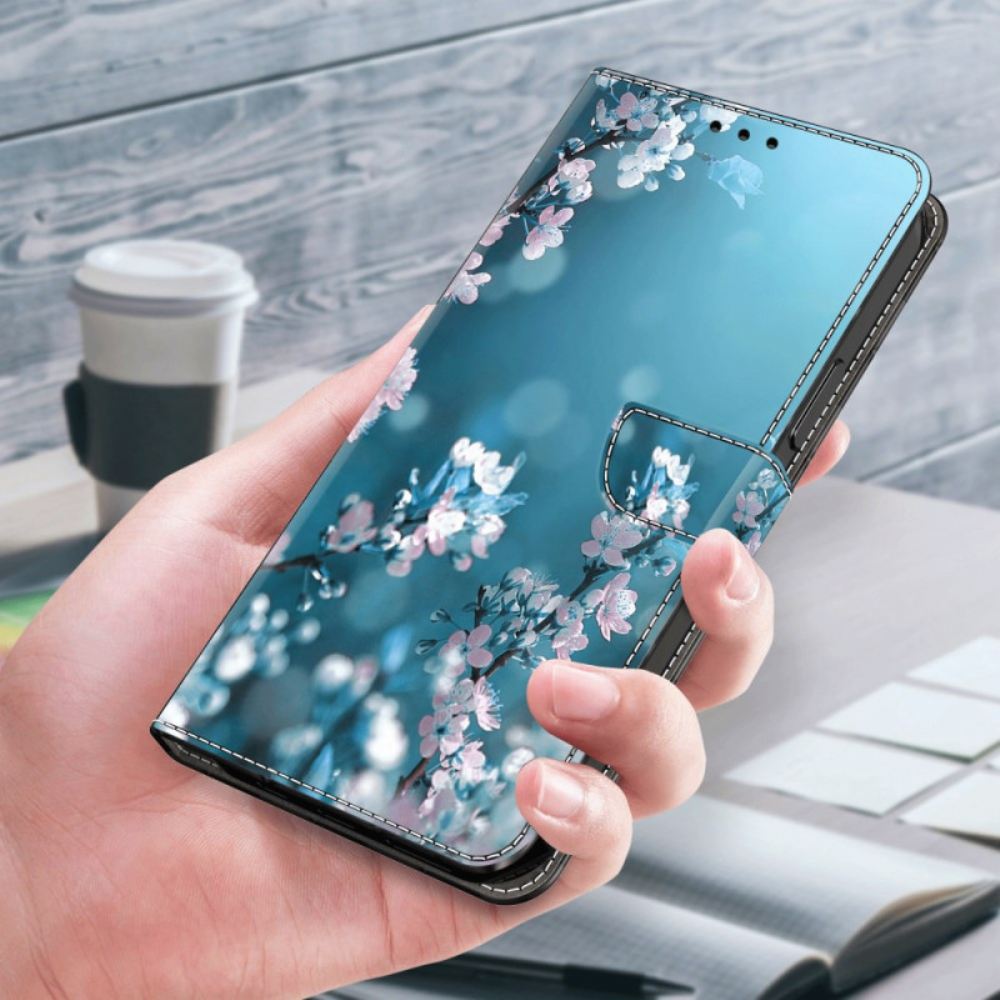 Kožený Kryt Na Xiaomi Redmi Note 13 4g Švestkové Květy