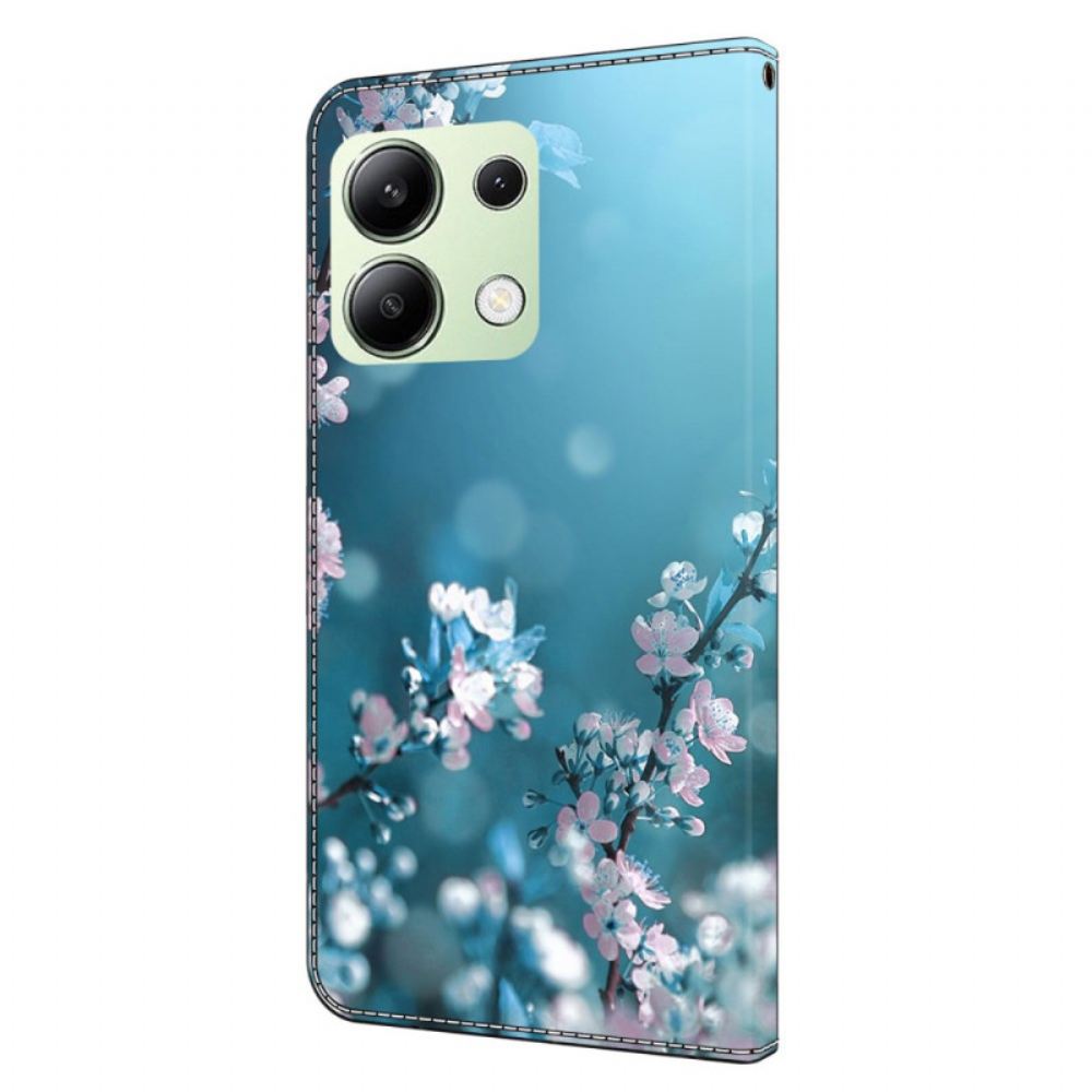 Kožený Kryt Na Xiaomi Redmi Note 13 4g Švestkové Květy