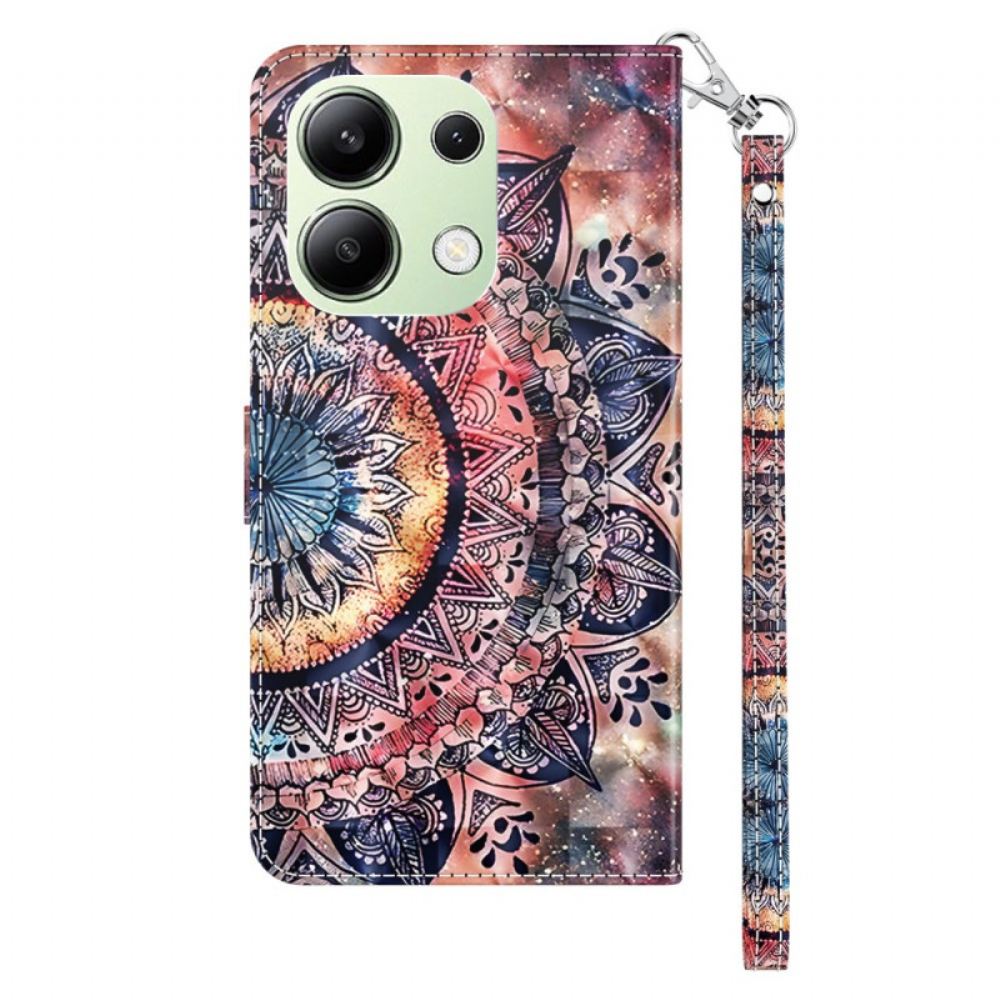 Kožený Kryt Xiaomi Redmi Note 13 4g Barevná Mandala S Popruhem