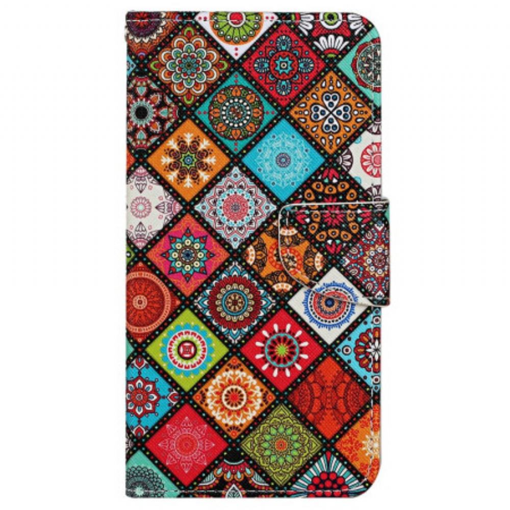 Kožený Kryt Xiaomi Redmi Note 13 4g Etnický Styl S Popruhem