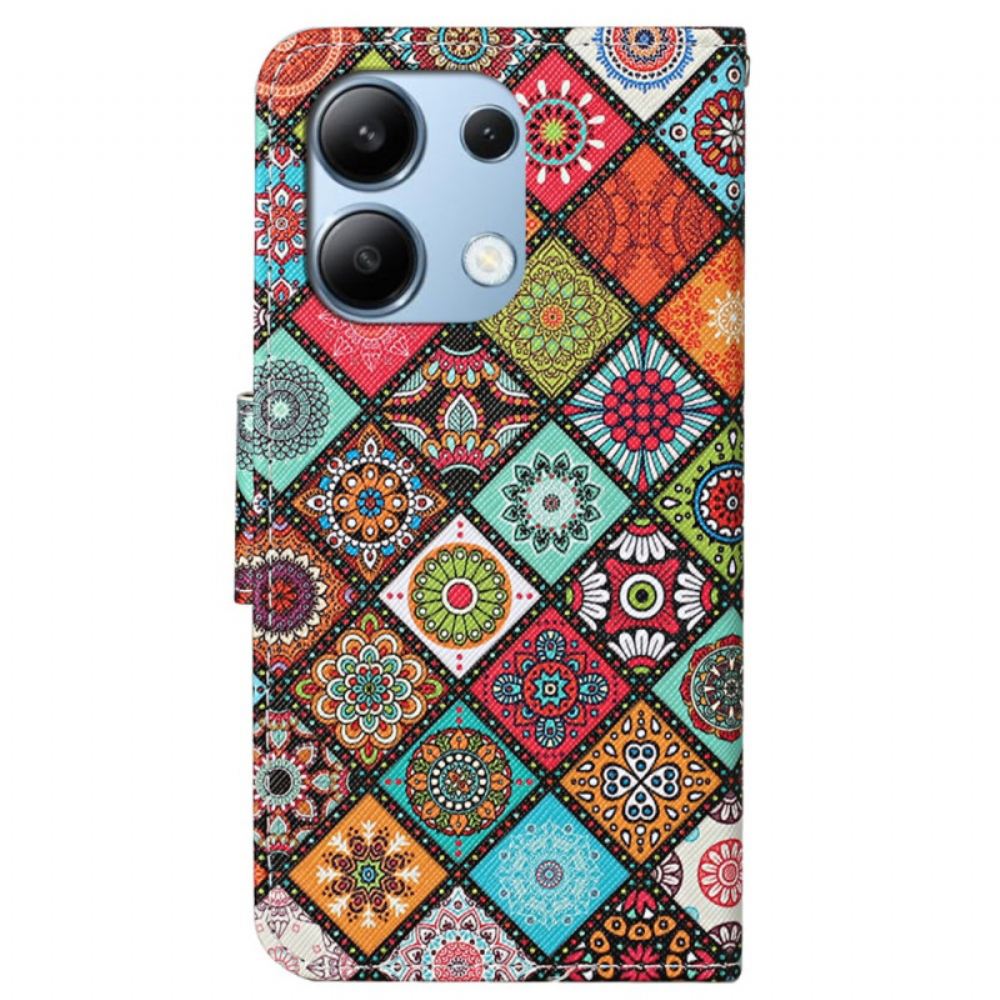 Kožený Kryt Xiaomi Redmi Note 13 4g Etnický Styl S Popruhem