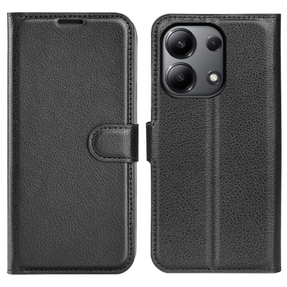 Kožený Kryt Xiaomi Redmi Note 13 4g Klasická Umělá Kůže Litchi