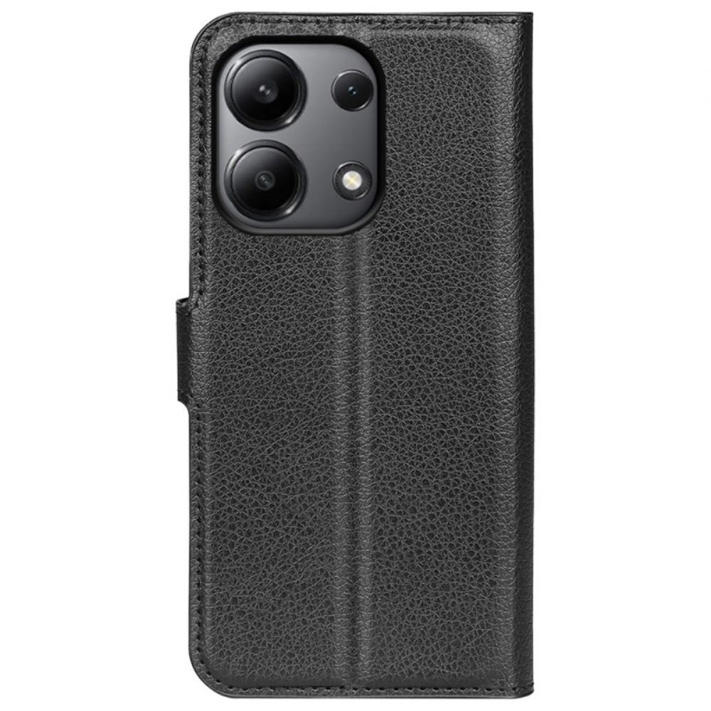 Kožený Kryt Xiaomi Redmi Note 13 4g Klasická Umělá Kůže Litchi