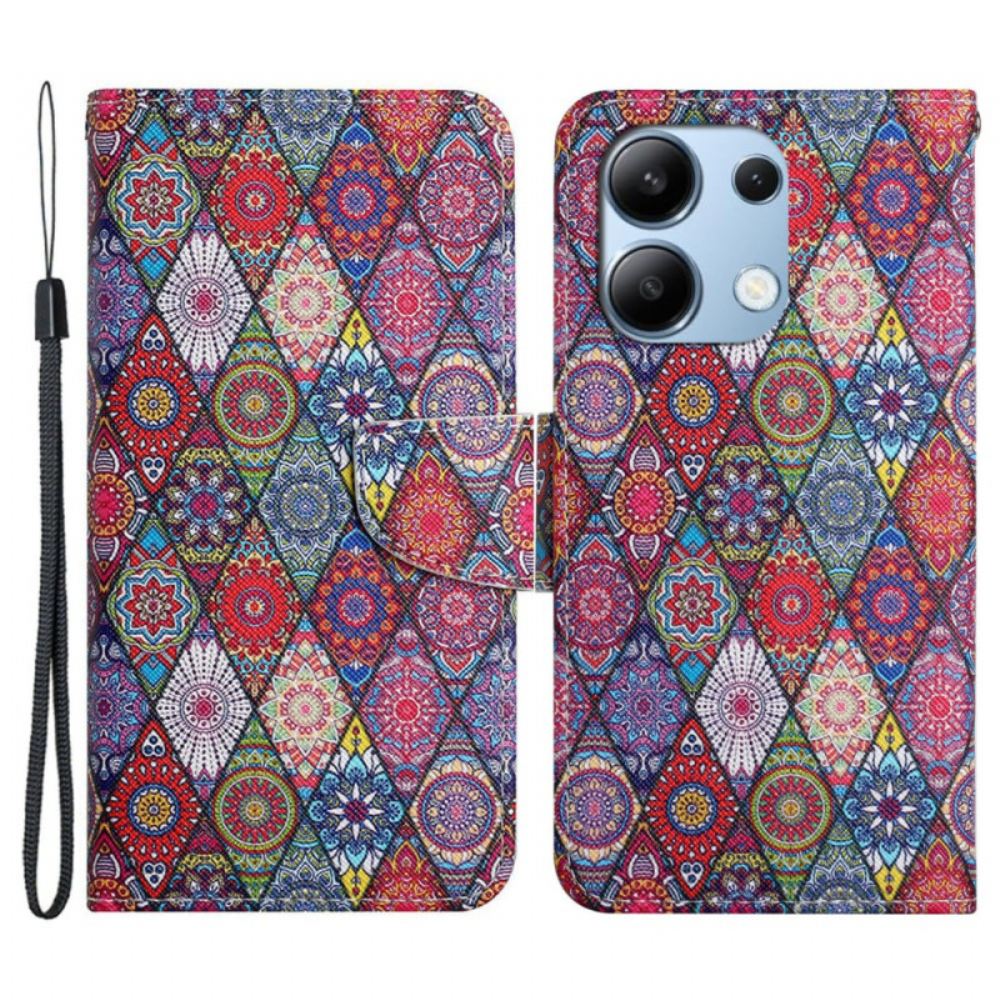 Kožený Kryt Xiaomi Redmi Note 13 4g Lanyard Kaleidoskop