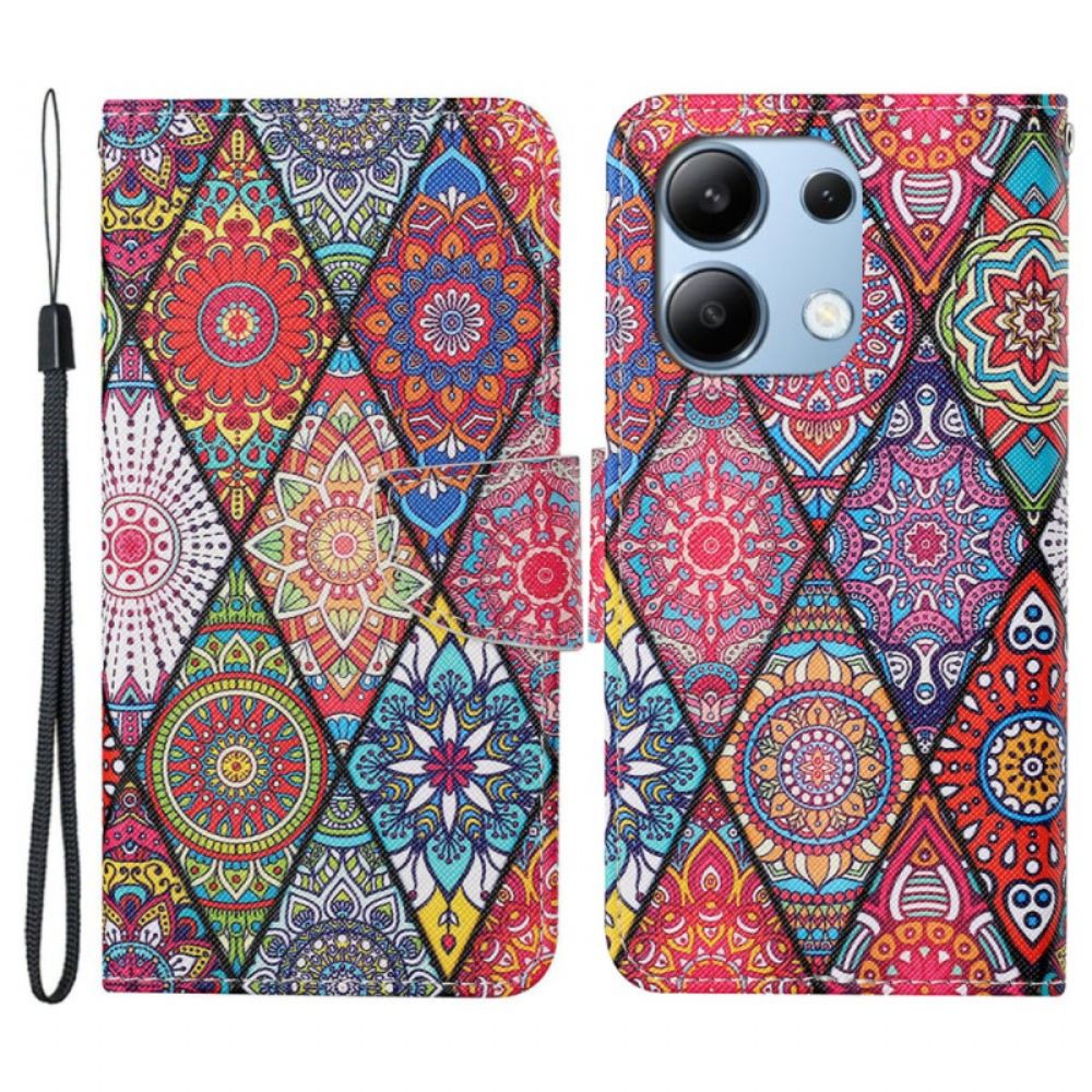 Kožený Kryt Xiaomi Redmi Note 13 4g Lanyard Totem