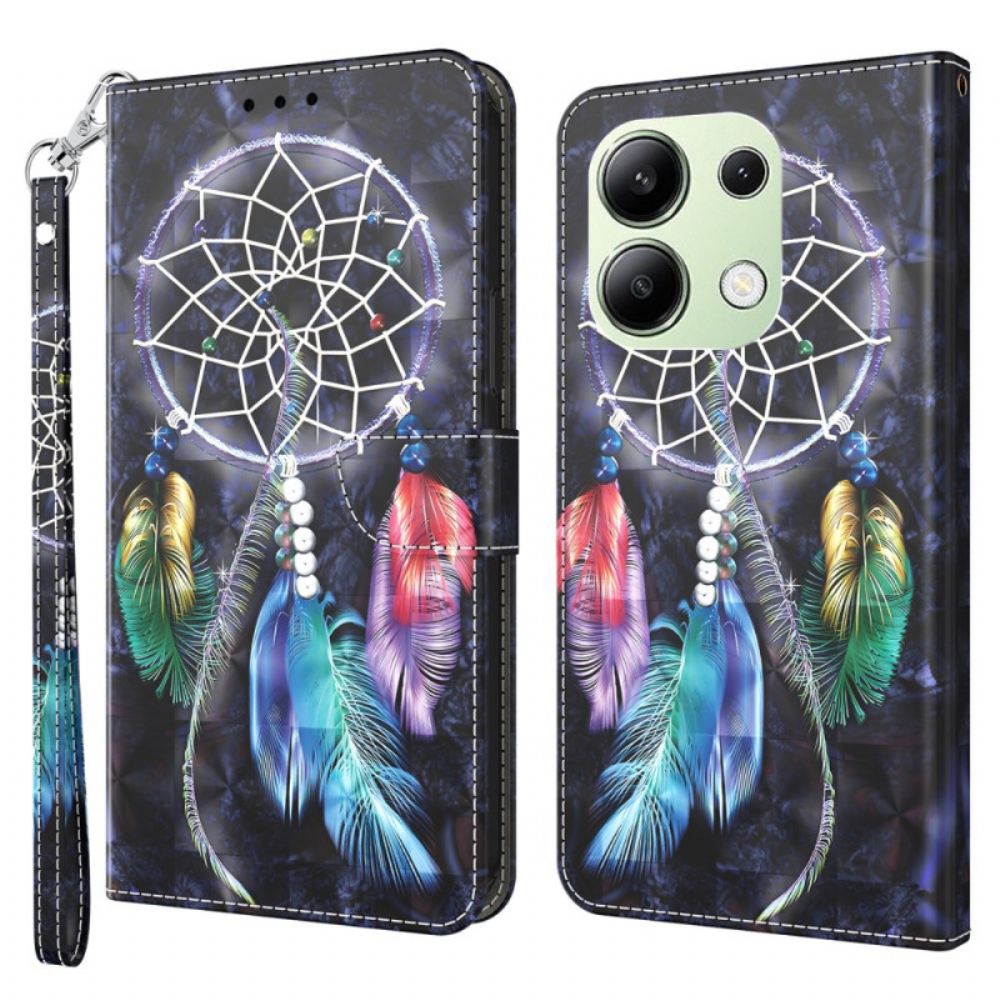 Kožený Kryt Xiaomi Redmi Note 13 4g Lapač Snů S Popruhem