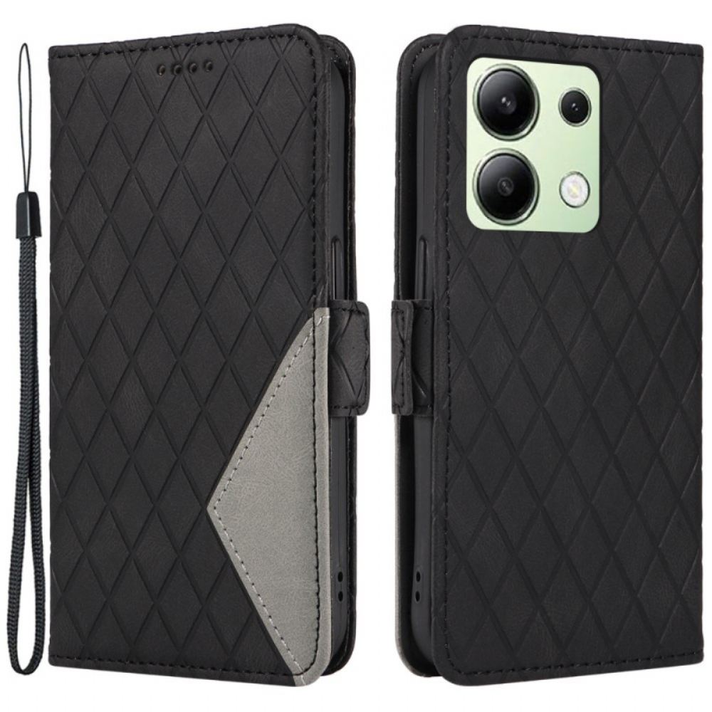 Kožený Kryt Xiaomi Redmi Note 13 4g Malé Diamanty S Páskem