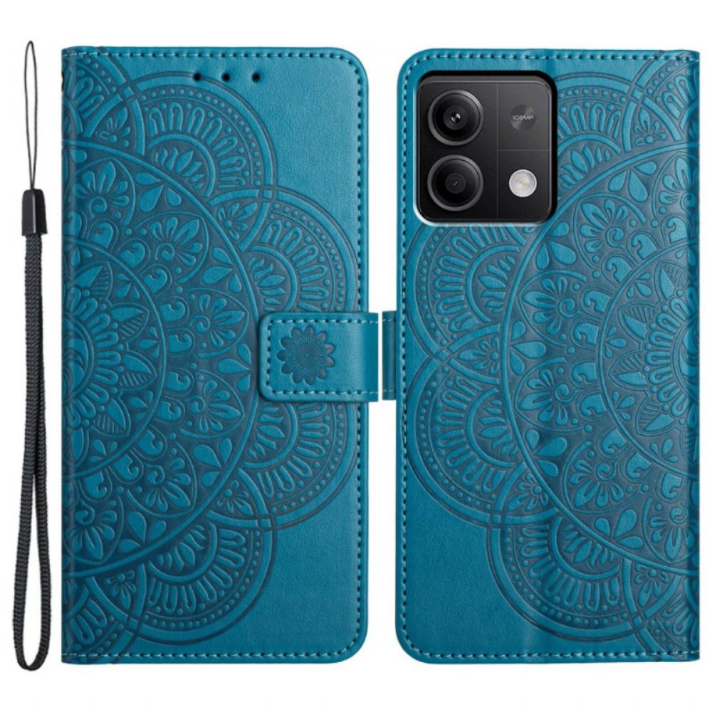 Kožený Kryt Xiaomi Redmi Note 13 4g Potisk Mandaly S Páskem