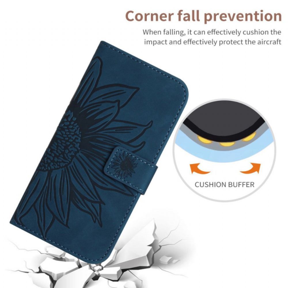 Kožený Kryt Xiaomi Redmi Note 13 4g Slunečnice S Popruhem Přes Rameno