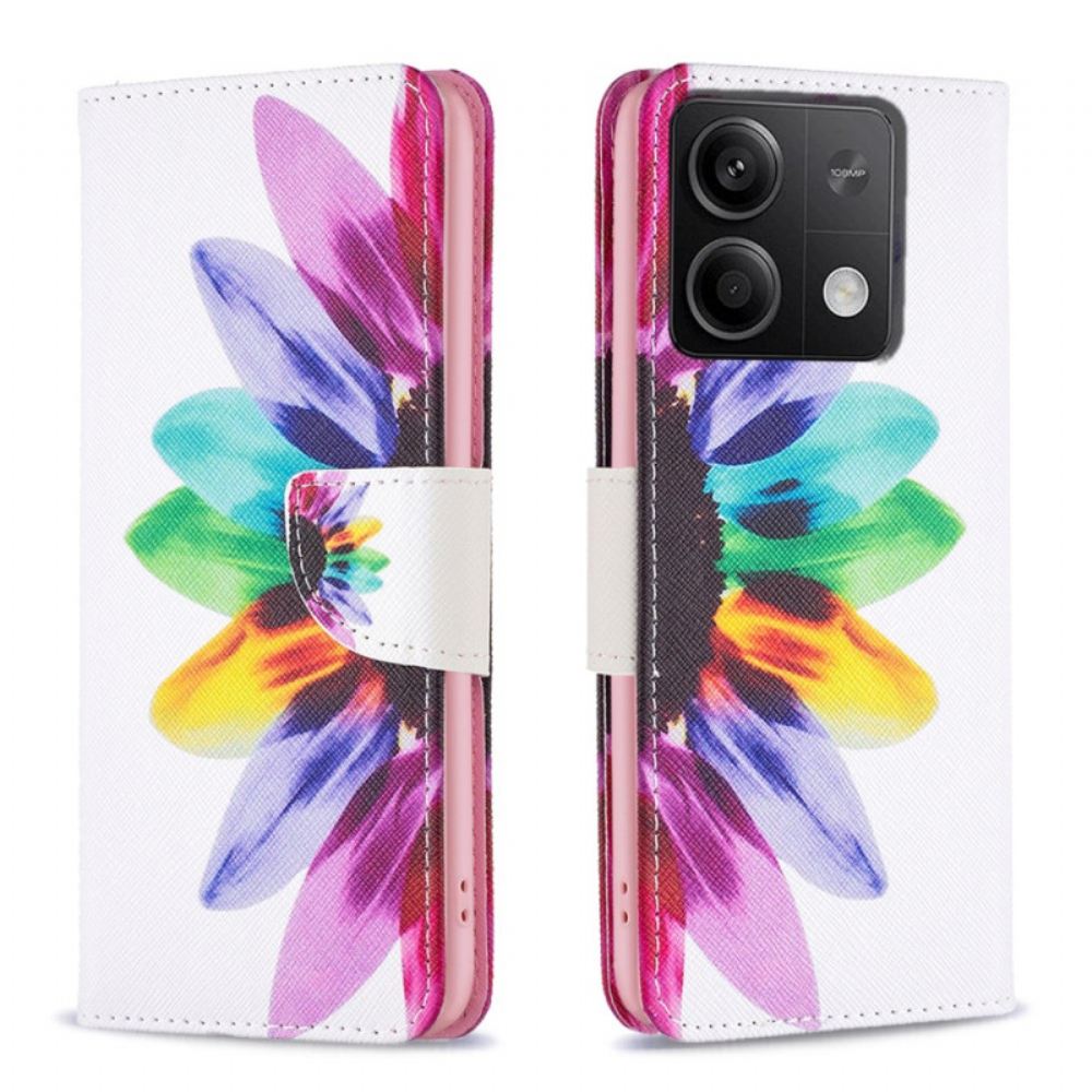 Kožený Kryt Xiaomi Redmi Note 13 4g Slunečnicový Vzor