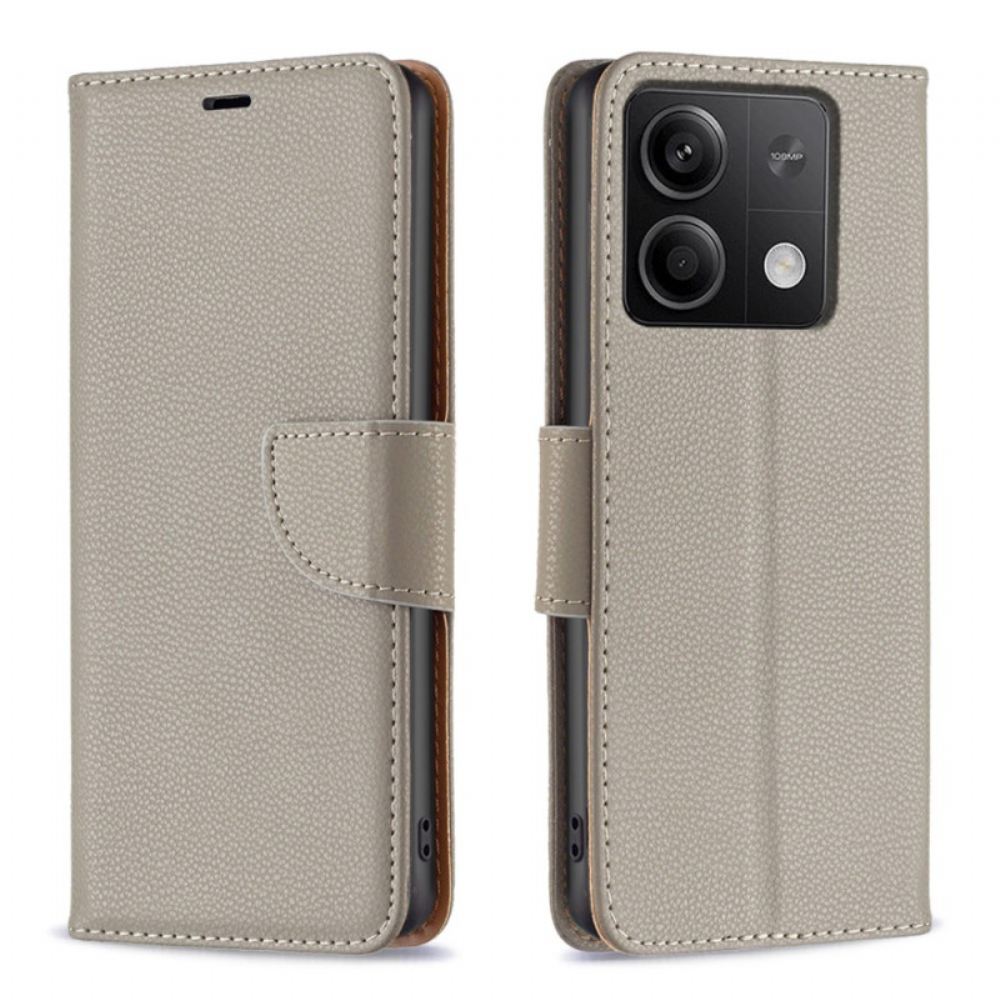 Kožený Kryt Xiaomi Redmi Note 13 4g Kožený Styl Litchi S Páskem