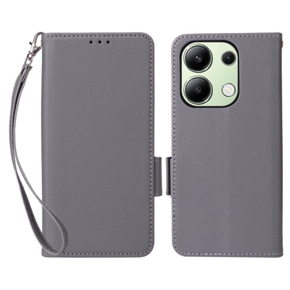 Kožený Kryt Xiaomi Redmi Note 13 4g Kožený Styl S Páskem