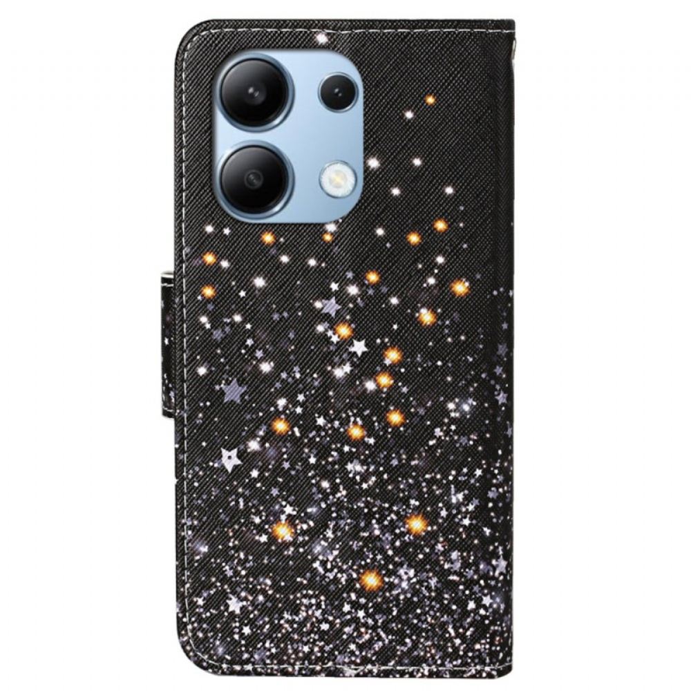 Kožený Kryt Xiaomi Redmi Note 13 4g Zlomené Hvězdy S Popruhem
