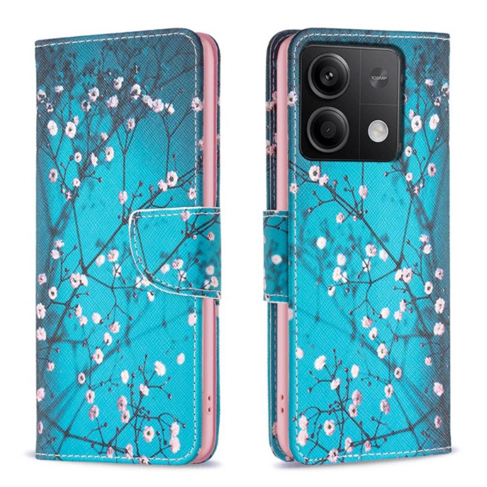 Kožený Kryt Xiaomi Redmi Note 13 4g Švestkové Květy