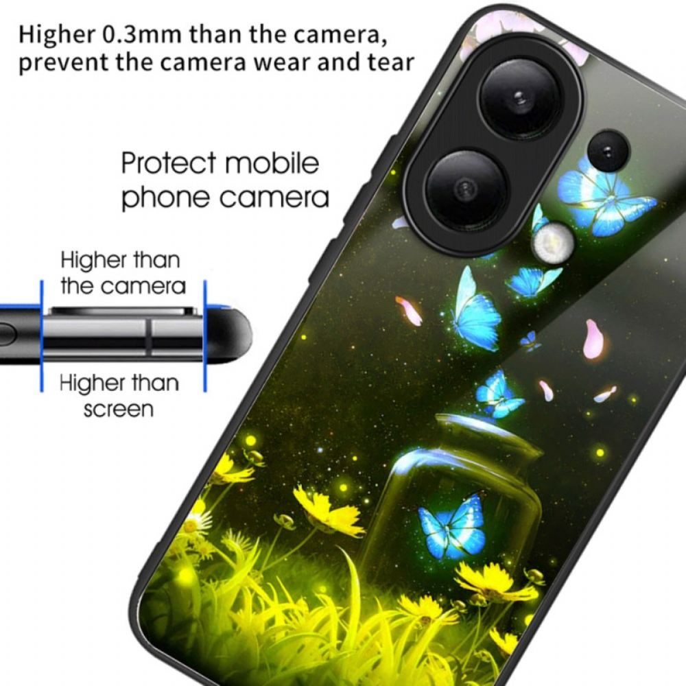 Kryt Na Xiaomi Redmi Note 13 4g Láhev Butterfly Z Tvrzeného Skla