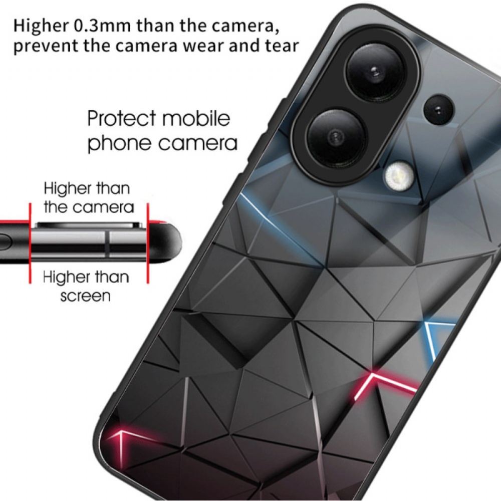 Kryt Xiaomi Redmi Note 13 4g Kryty Na Mobil Tvrzené Sklo Černé Trojúhelníky