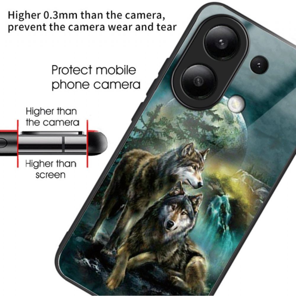 Kryt Xiaomi Redmi Note 13 4g Vlčí Vzor Z Tvrzeného Skla
