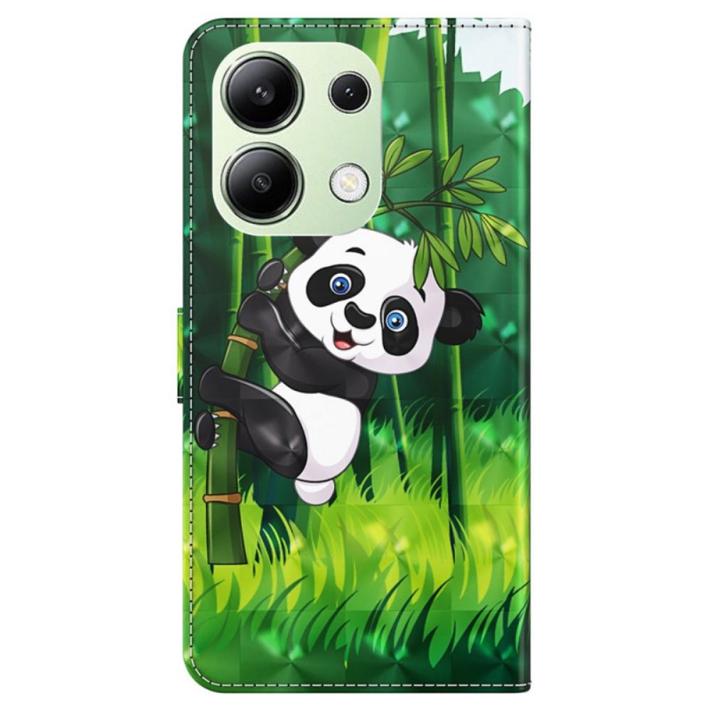 Peněženková Pouzdra Xiaomi Redmi Note 13 4g Bambusová Panda S Popruhem