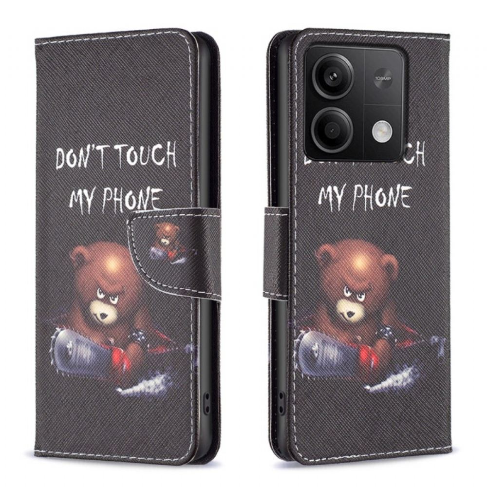 Peněženková Pouzdra Xiaomi Redmi Note 13 4g Kryty Na Mobil Nebezpečný Medvěd