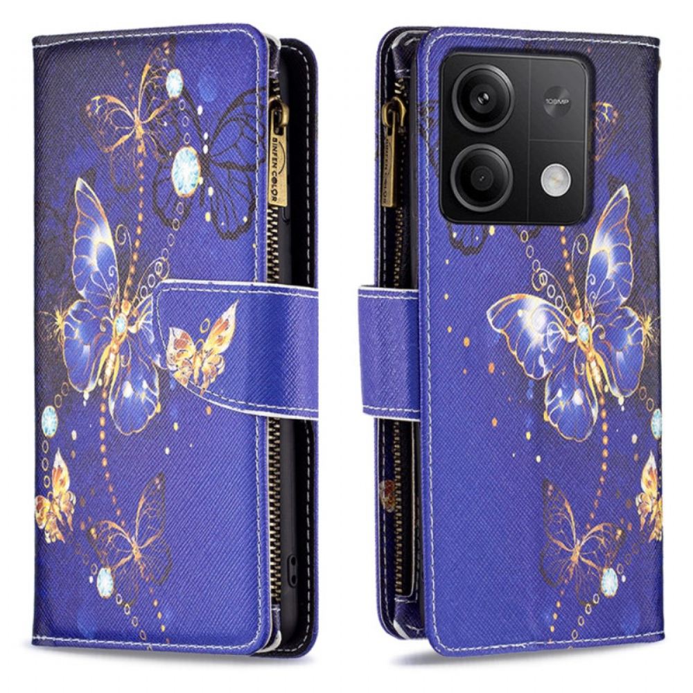 Peněženková Pouzdra Xiaomi Redmi Note 13 4g Kryty Na Mobil Peněženka Purple Butterflies
