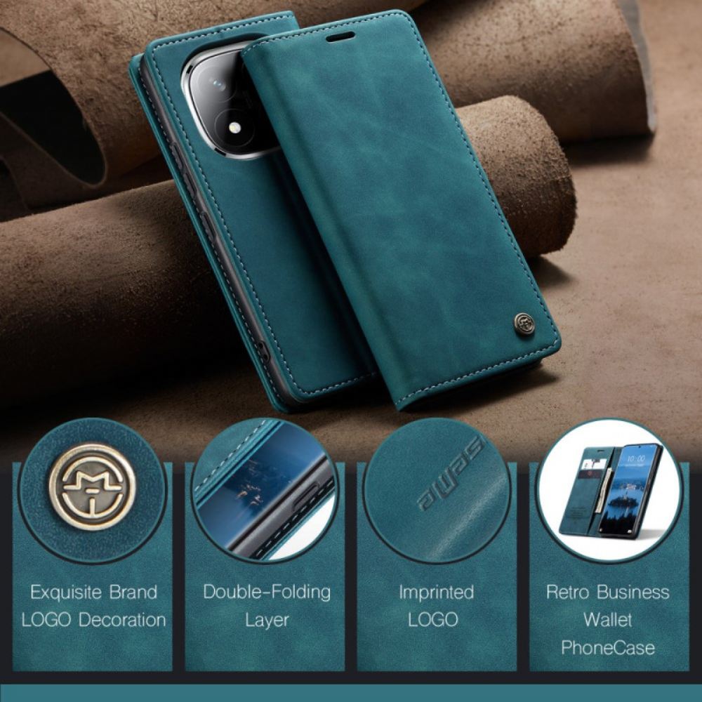 Kožené Pouzdro Folio Xiaomi Redmi Note 14 Pro 5g Caseme Semišový Efekt