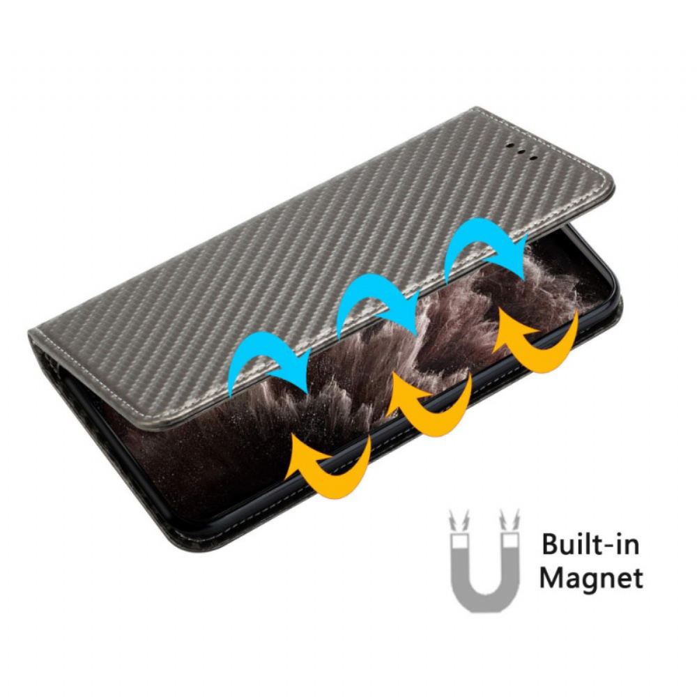 Kožené Pouzdro Xiaomi Redmi Note 14 Pro 5g Kryty Na Mobil Uhlíková Vlákna S Řemínkem