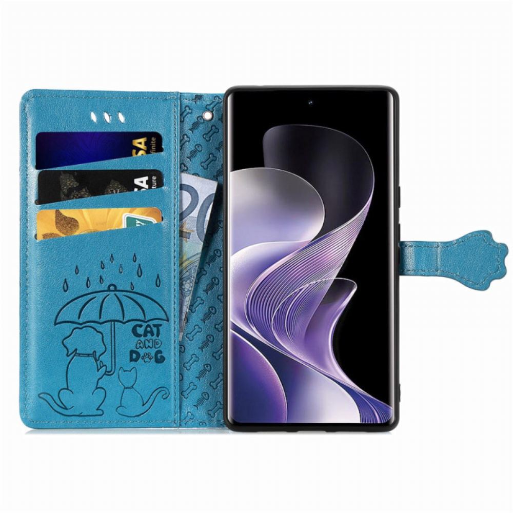 Kožený Kryt Na Xiaomi Redmi Note 14 Pro 5g Animovaná Zvířata