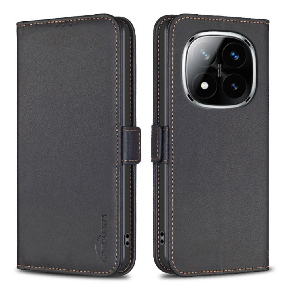 Kožený Kryt Xiaomi Redmi Note 14 Pro 5g Binfen Color Kožený Efekt