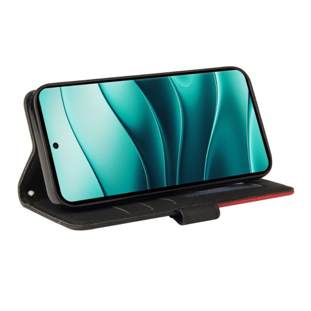 Kožený Kryt Xiaomi Redmi Note 14 Pro 5g Dvoubarevné Vlnovky