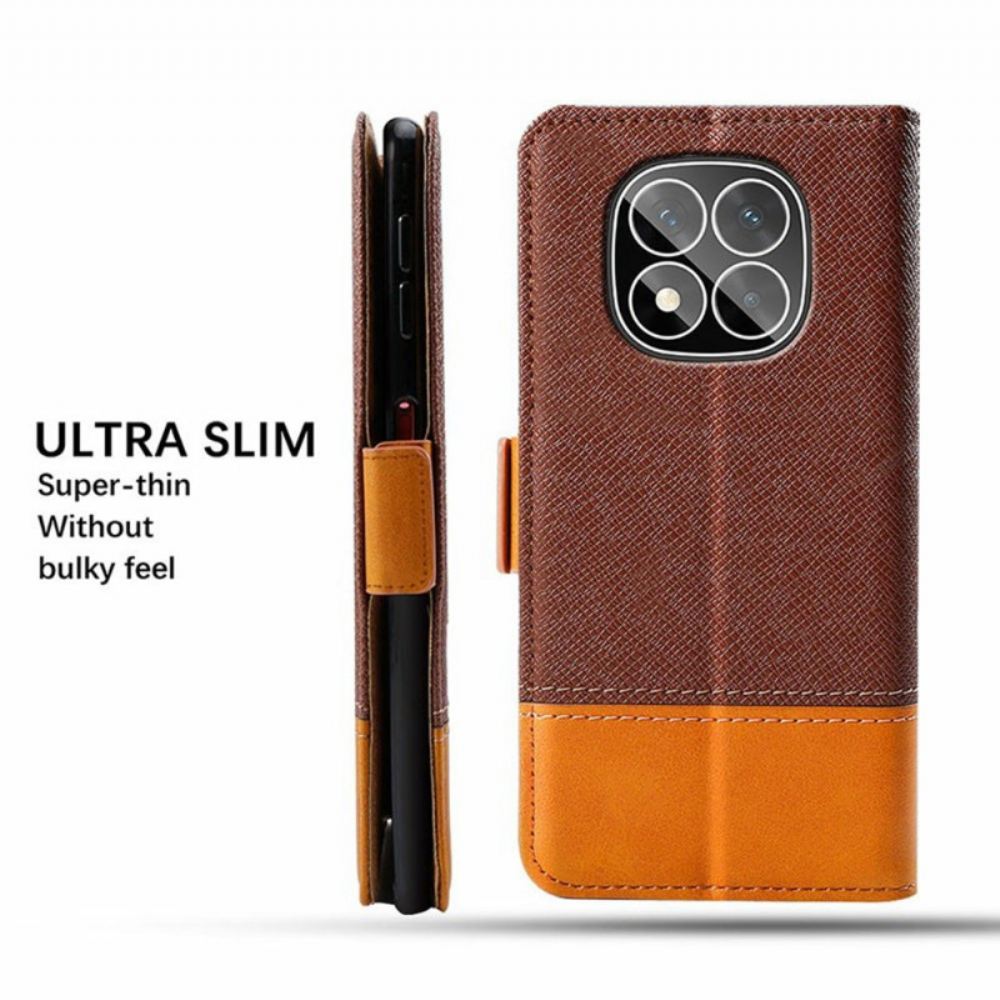 Kožený Kryt Xiaomi Redmi Note 14 Pro 5g Dvoubarevný Design