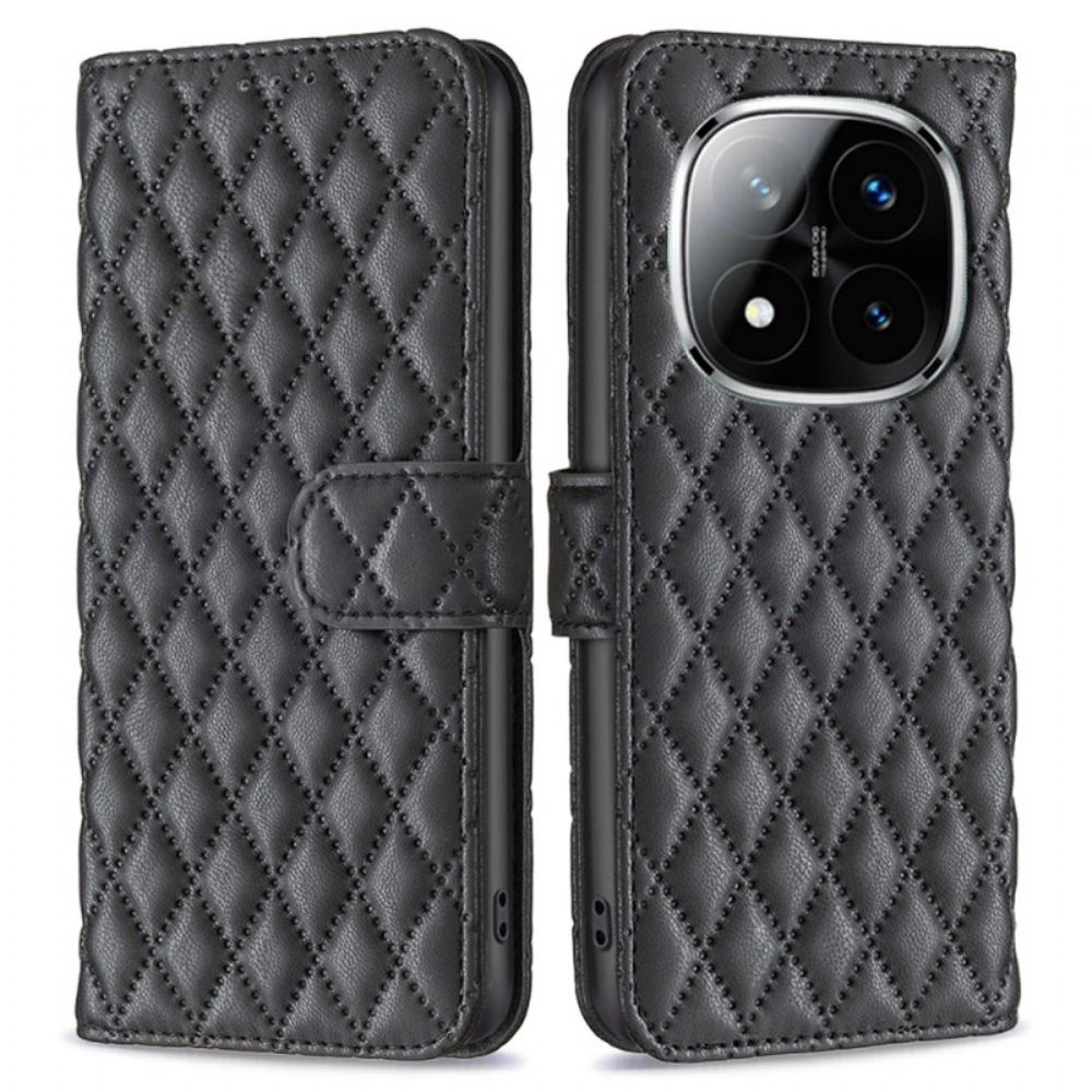 Kožený Kryt Xiaomi Redmi Note 14 Pro 5g Klasické Prošívání