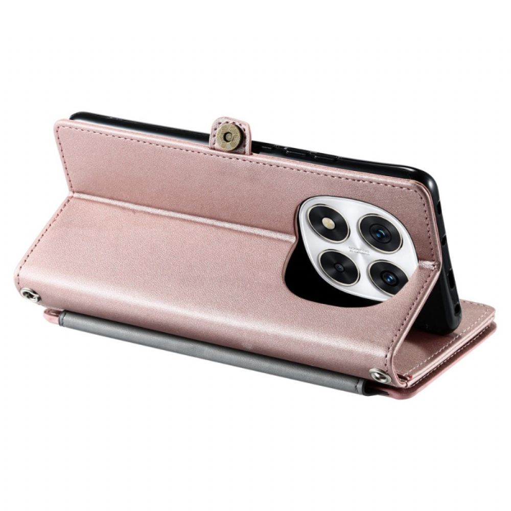 Kožený Kryt Xiaomi Redmi Note 14 Pro 5g Peněženka S Řemínkem