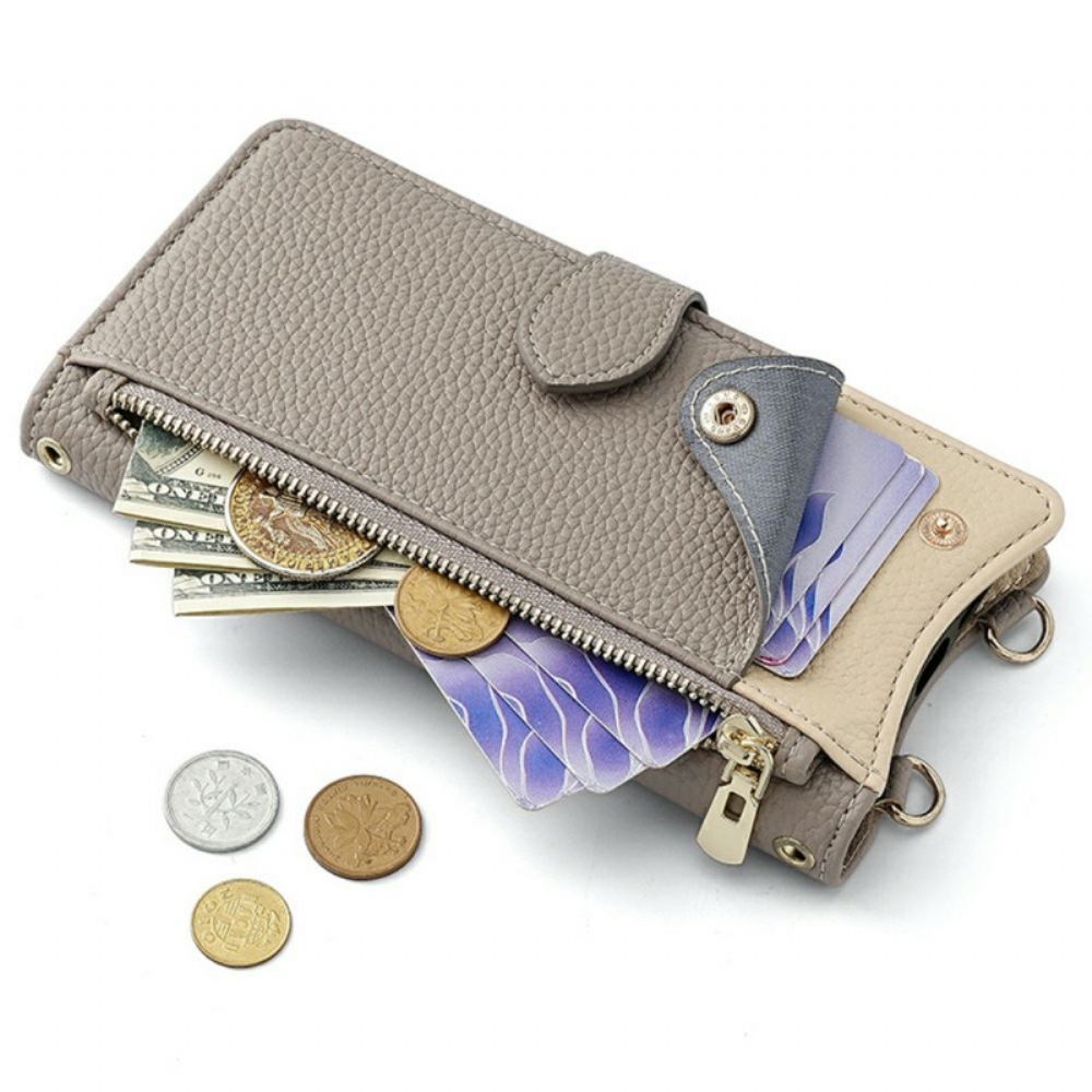 Kožený Kryt Xiaomi Redmi Note 14 Pro 5g Peněženka S Řetízkem