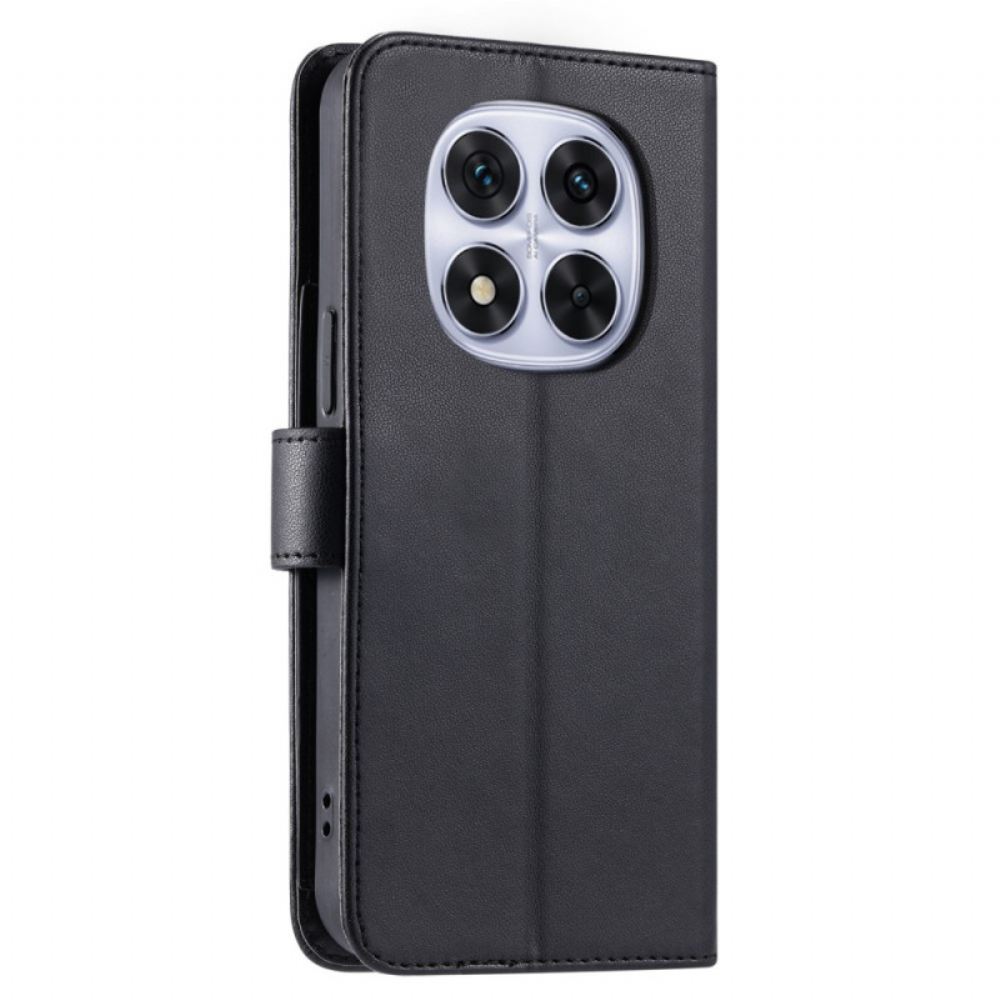 Kožený Kryt Xiaomi Redmi Note 14 Pro 5g Prošívané S Páskem A Ramenním Popruhem