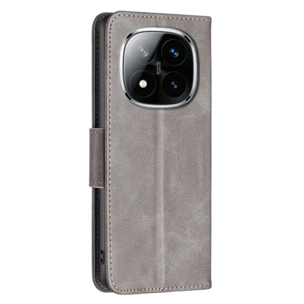 Kožený Kryt Xiaomi Redmi Note 14 Pro 5g Šikmé Zapínání Řemínku