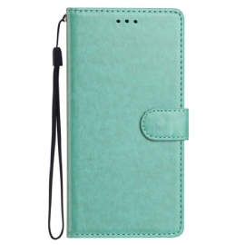 Peněženková Pouzdra Xiaomi Redmi Note 14 Pro 5g Kryty Na Mobil Jednoduchá Umělá Kůže S Páskem