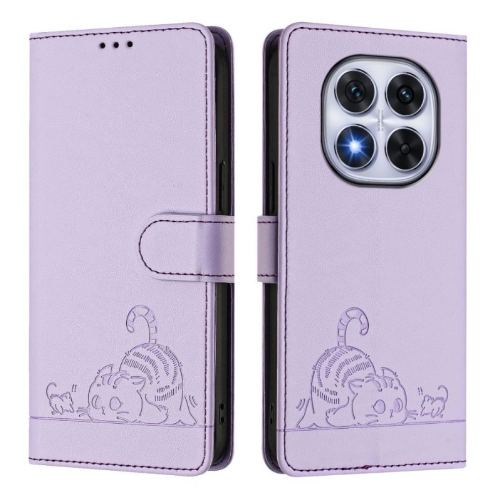 Peněženková Pouzdra Xiaomi Redmi Note 14 Pro 5g Kryty Na Mobil Rfid Ochrana Kočičí Scéna